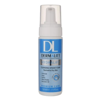 فوم شستشوی صورت پوست‌ خشک و معمولی درمالیفت مدل HYDRALIFT حجم 150 میلی‌لیتر